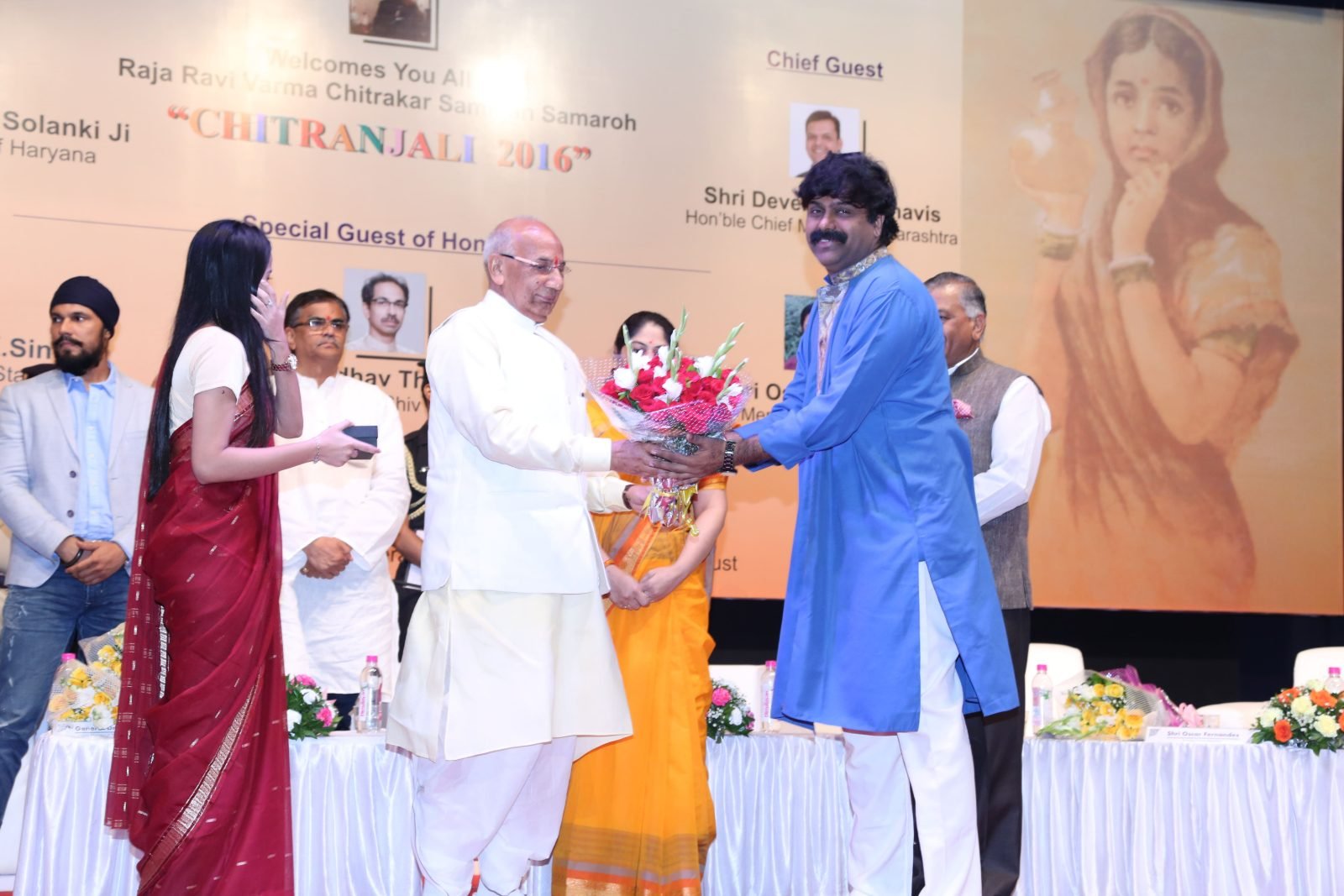 A bouquet presented to a guest of honour at Chitranjali 2016